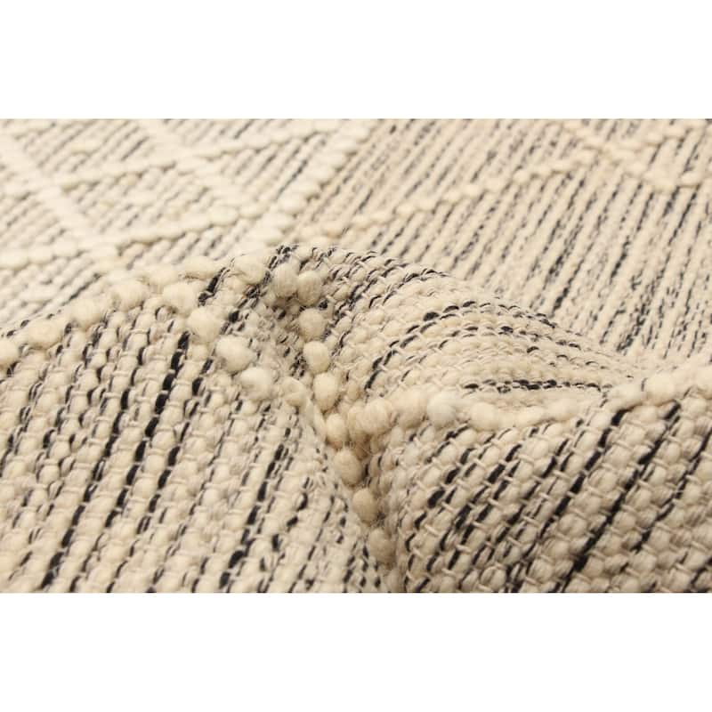 ECARPETGALLERY Braid weave Sienna Cream Wool Rug - 4'11 x 8'0