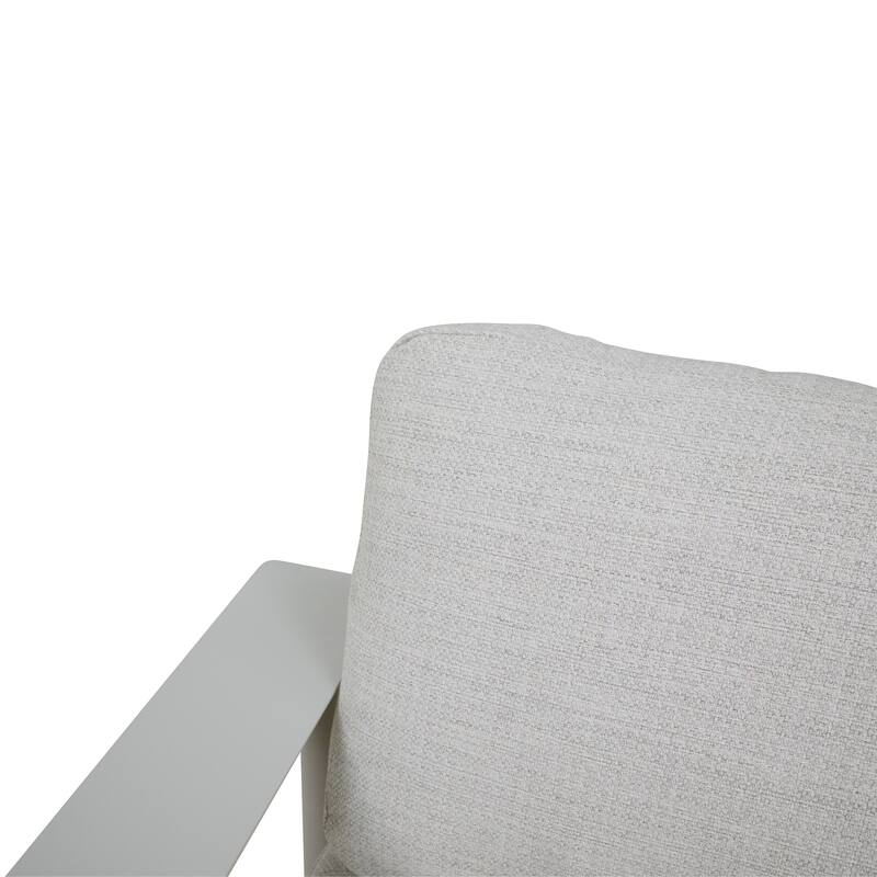 4-Piece Outdoor Patio Deep Seating Set with Beige Cushions