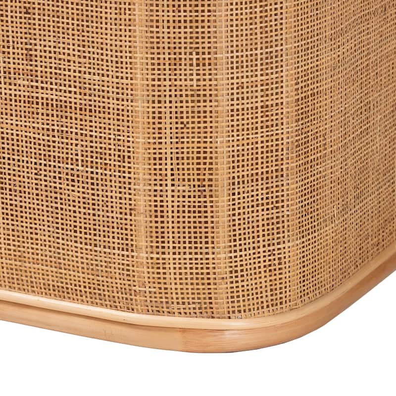 Ishana Bohemian Natural Rattan Storage Bench