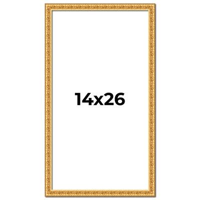 14x26 Frame Gold Real Wood Picture Frame Width 1 inches | Interior