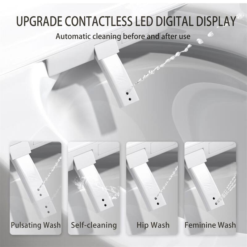 LED One Piece Smart Bidet Toilet with Warm Air Dryer Heated Seat