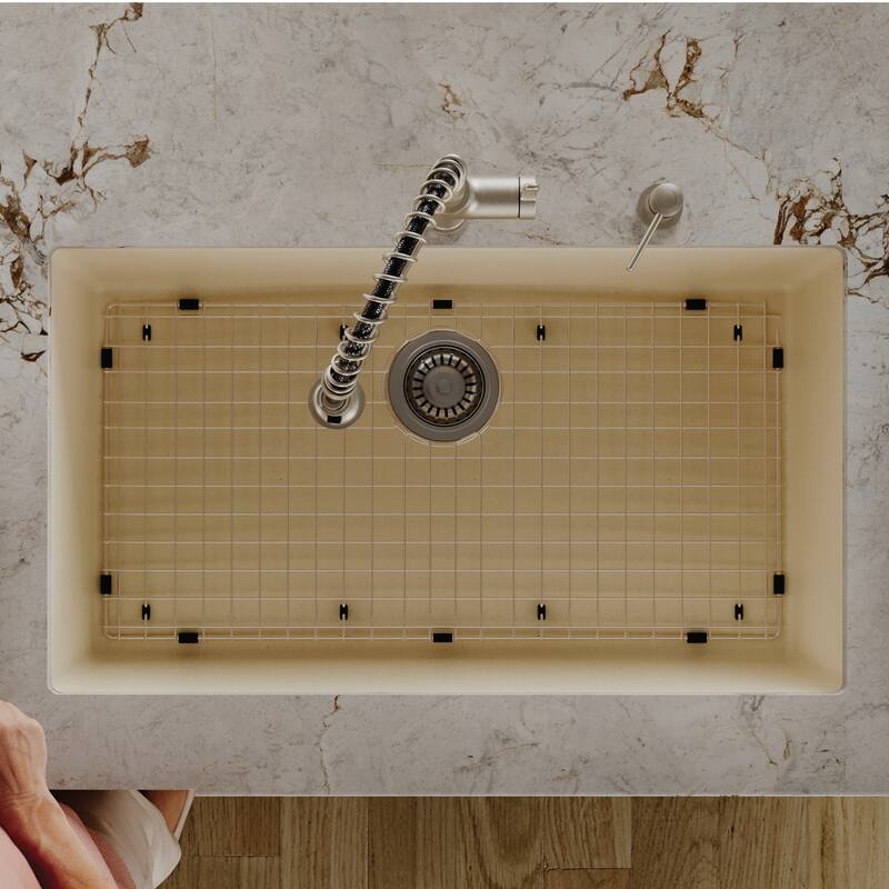 Karran Undermount 32.5 in. Large Single Bowl Quartz Kitchen Sink Kit