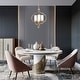 preview thumbnail 8 of 24, LALUZ Modern 3-Light Black Gold Chandelier Frosted Glass Kitchen Island Light