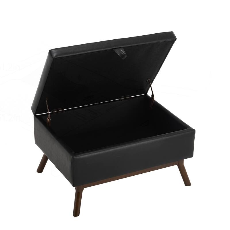 Versatile Mid-century Modern Storage Ottoman for Various Rooms