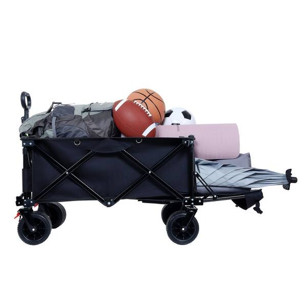 slide 2 of 26, Foldable Wagon with Extended Tailgate Black