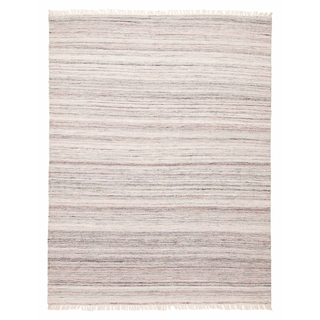 ECARPETGALLERY Flat-Weave Ankara FW Light Grey Wool Kilim - 5'7 x 7'3