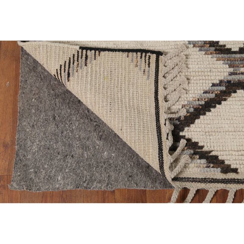 Modern Geometric Moroccan Area Rug Handmade Wool Carpet - 7'11"x 10'5"