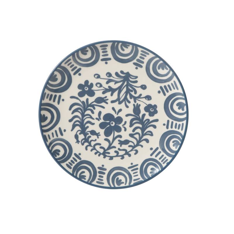 Bloomhouse - 2-Time Oprah's Favorite Things - Valencia Flor 4 Piece Salad Plate Set, 8.75" Stoneware Floral Decal Design