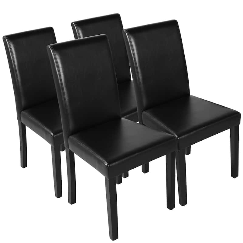 Yaheetech 4pcs Dining Room Chairs High Back for Home - Black