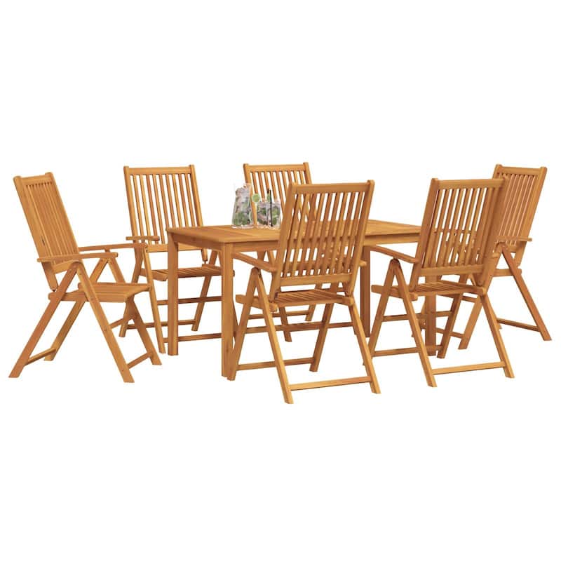 vidaXL 7 Piece Garden Dining Set Solid Wood Acacia