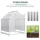 preview thumbnail 15 of 15, Outsunny Aluminum Greenhouse Polycarbonate Walk-in Garden Greenhouse Kit with Adjustable Roof Vent, Rain Gutter and Sliding Door