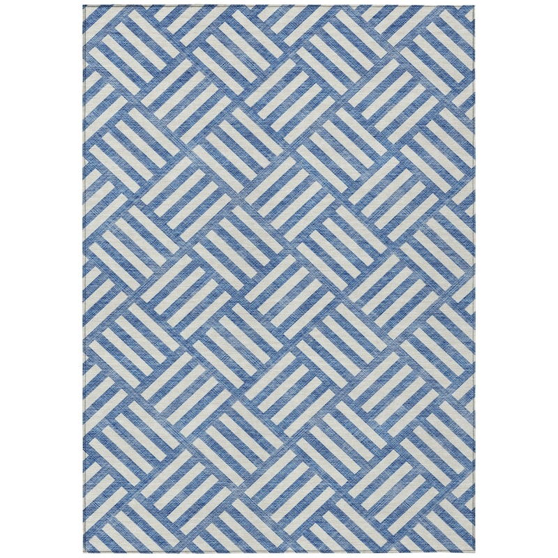 HomeRoots Geometric Transitional Rectangle Outdoor Rug
