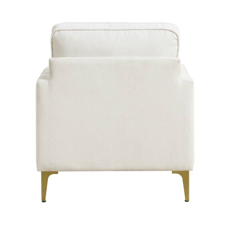 Grove 28.5" Chenille Accent Chair - Brushed Gold Finish Metal Legs