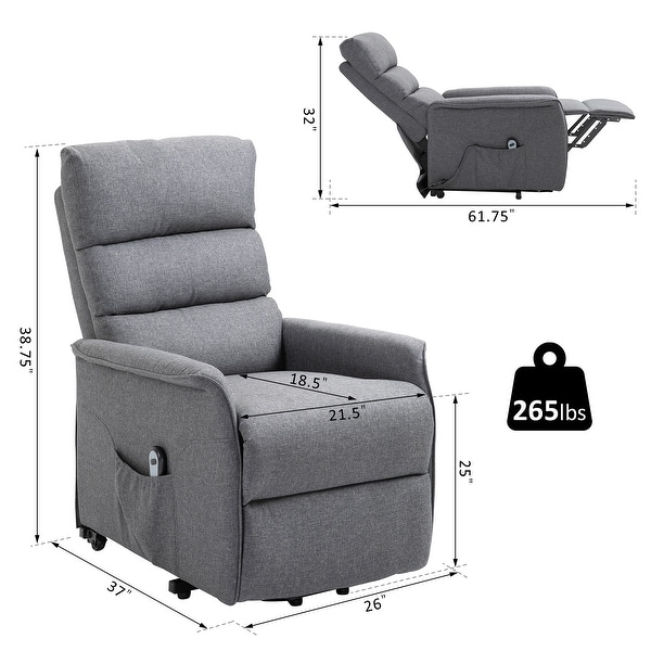 Homcom power lift assist recliner chair with wheels and remote discount