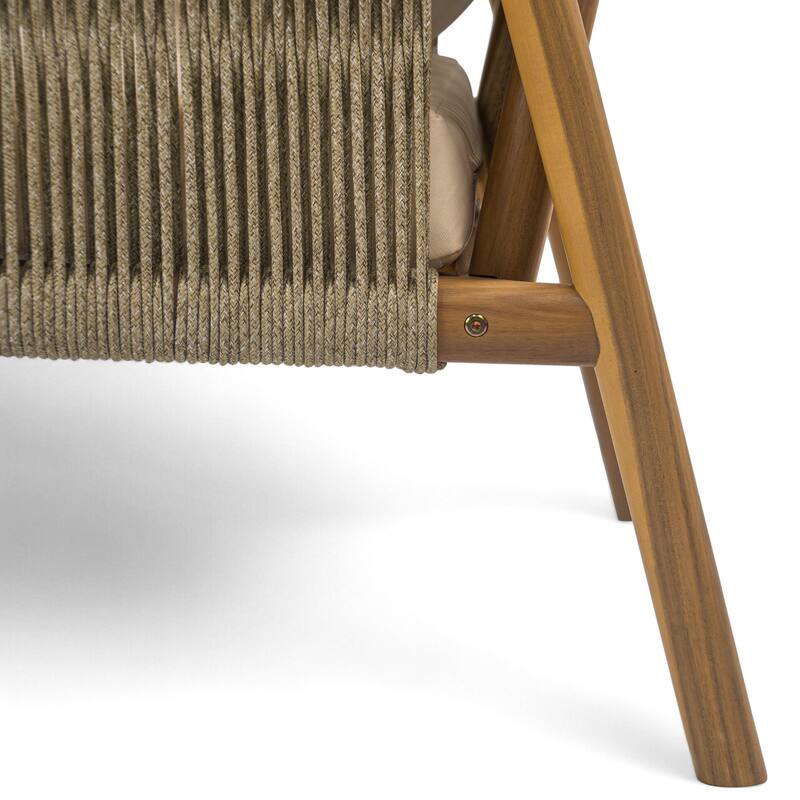 Christopher Knight Home - 28" Modern Outdoor Woven Lounge Chair with Solid Wood Frame and Comfortable Polyester Cushions