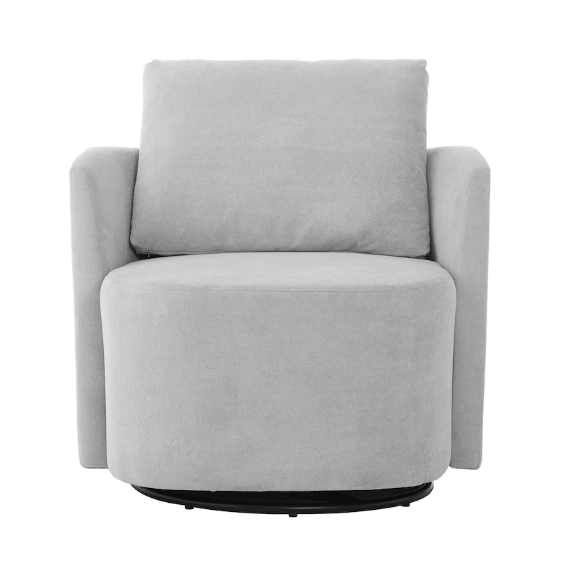 Swivel Chair for Living Room, 29.9" Accent Armchair with Removable Backrest Upholstered Swivel Sofa Chair for Office