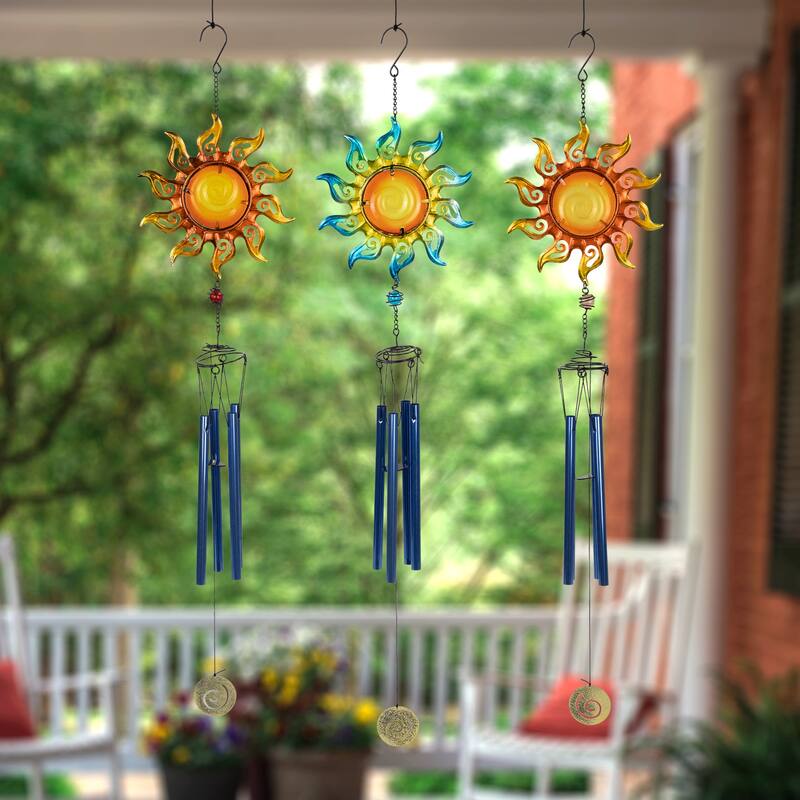 Shining Suns Outdoor Garden Windchimes - 31.5" - Set of 3