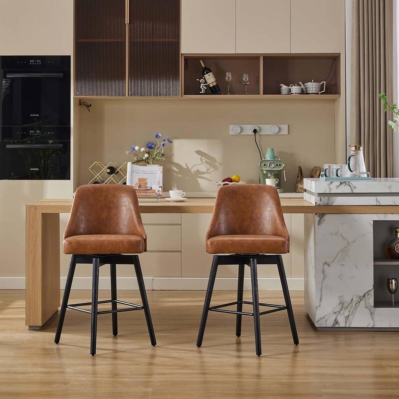 26" Counter Height Swivel Barstool Set of 2