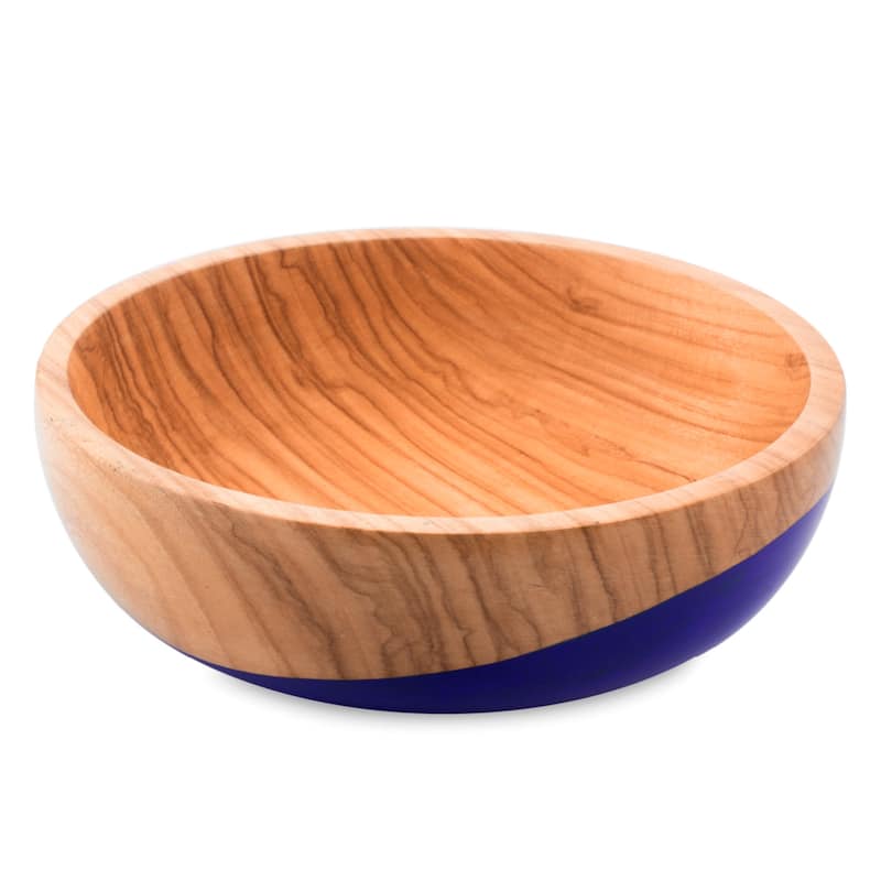Novica Handmade Spicy Blue Wood Bowl (Large)