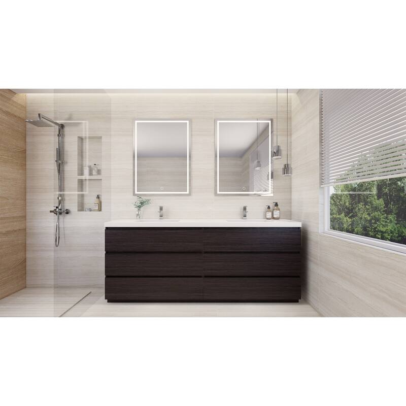 Aron 84'' Freestanding Vanity with Double Reinforced Acrylic Sink