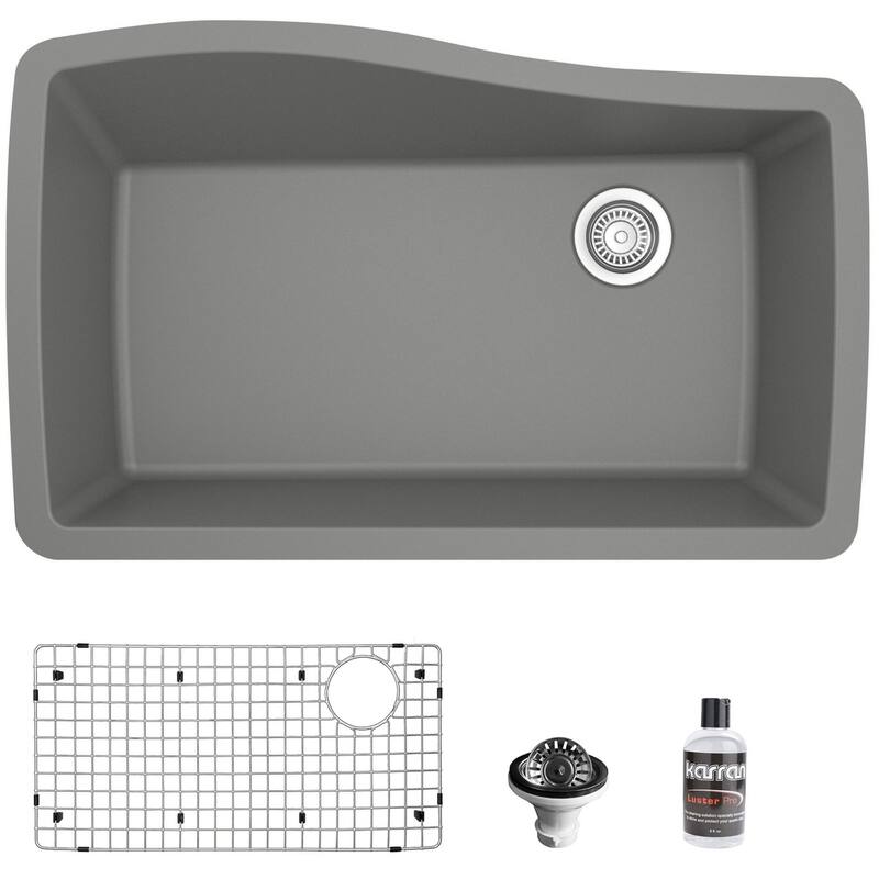 Karran USA QU-722-PK1 Quartz QU 33-1/2" Undermount Single Basin Quartz