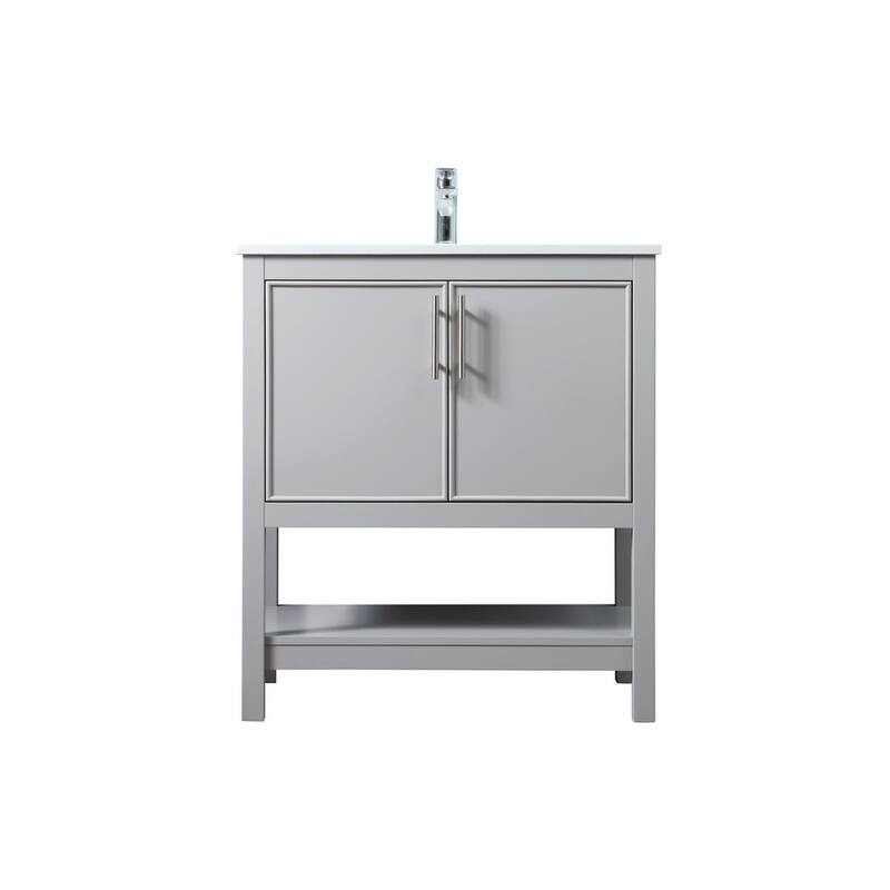 Elegant Lighting VF26630 Everett 30" Free Standing Single Basin Vanity - Grey