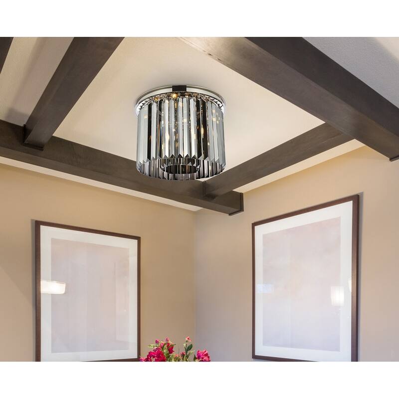 Royce Edge 6-Light Polished Nickel Flush Mount