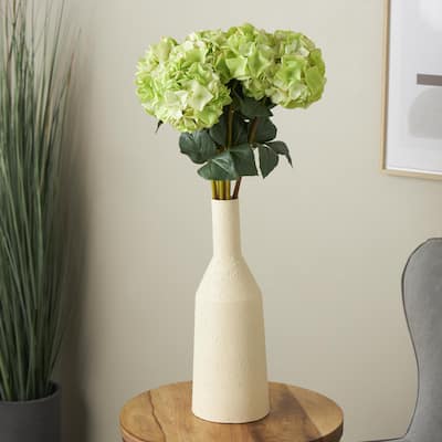 Green Faux Foliage Tall Hydrangea Artificial Flower Stem (Set of 8)
