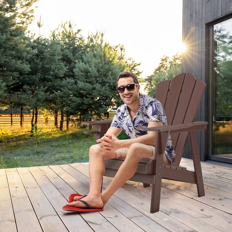 EROMMY Durable Adirondack Chair,Patio Chairs, Fire Pit Chairs, All-Weather Resistant, Suitable for Backyard, Patio, Camping