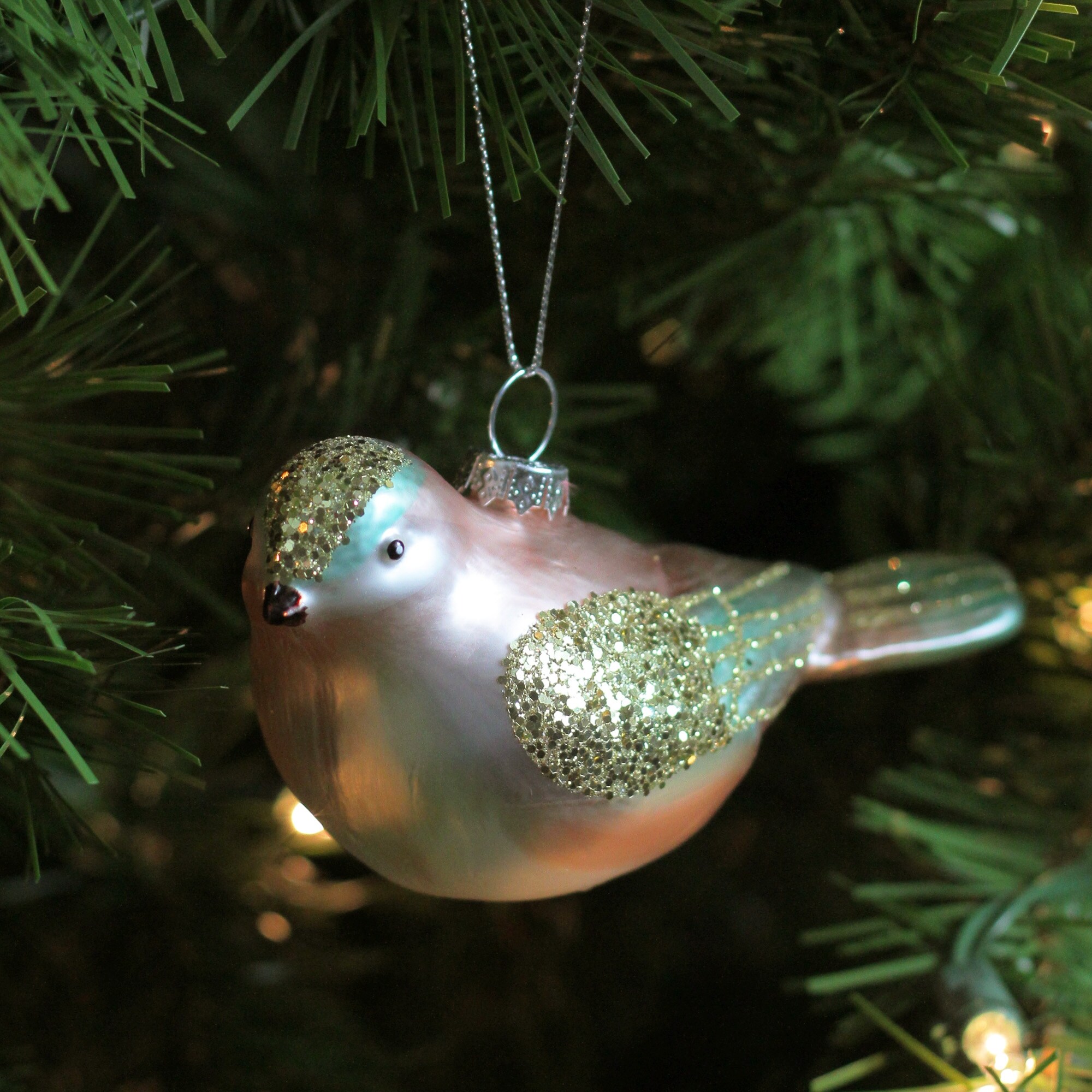 Shop 4 75 Pink And Turquoise Green Bird Hanging Christmas Ornament Overstock 18128605