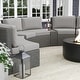 preview thumbnail 1 of 11, Martha Stewart Outdoor Modular Rattan Wicker Sectional Sofa Seats & Side Table - 33"W x 31"D x 30"H Gray Cushions/Gray Frame