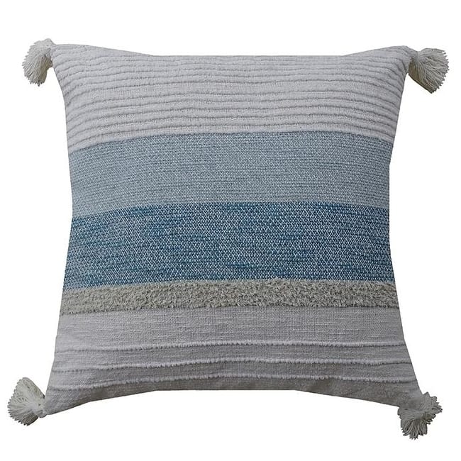Vibhsa Blue Breeze Throw Pillow 22"X22" Handloom
