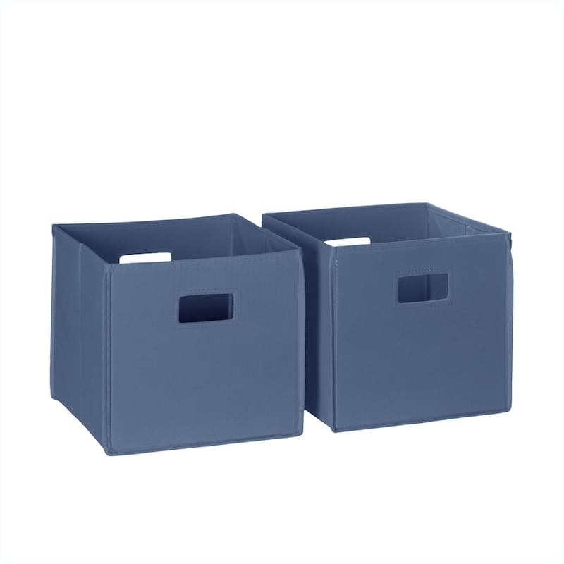 RiverRidge Kids 2pc Fabric Collapsible Storage Cube Organizers with Handles for Playroom Organization