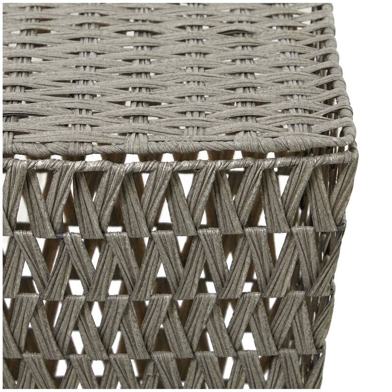 Metal Storage Basket with Matching Lids - Set of 2 Gray - Roche River Decor - 14"W x 18"L x 22"H