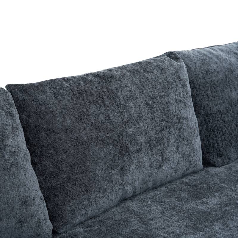 Christopher Knight Home - Cami 140.5" Chenille Upholstered U-shaped Modular Compressed Sectional Sofa with Pillows