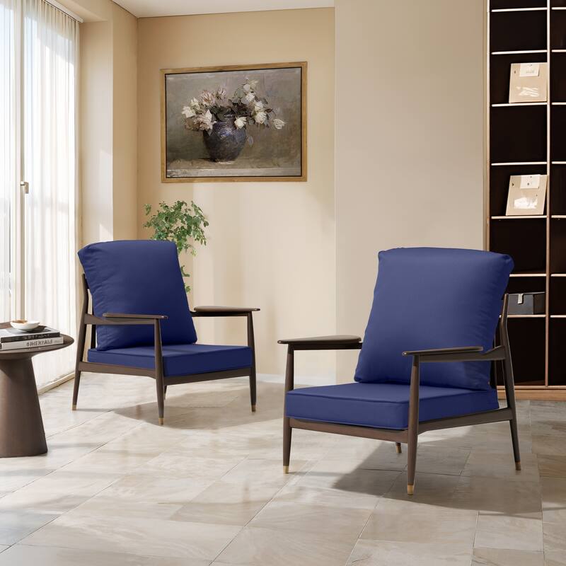 22 x 21 in Outdoor Patio Deep Seat Cushions Set Water Resistant