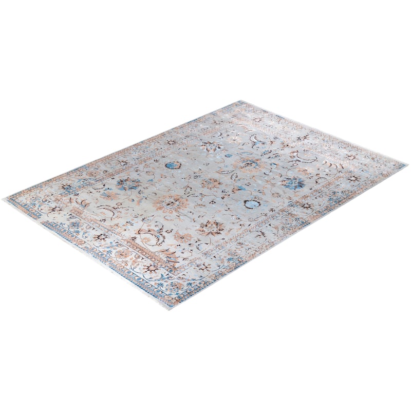 Ikat One-of-a-Kind Hand-Knotted Area Rug, Gray - 9' 0" x 12' 6"