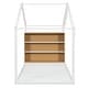 preview thumbnail 50 of 50, Full Size House Bed Frame with Metal Slats, Built-in Shelves, and LED Lights, Fun Playhouse Design for Kids