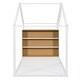 preview thumbnail 10 of 23, Twin Size Metal House Bed Frame with Cozy LED Lights and Side Shelves, Playhouse Bed for Kids with Roof Design, White