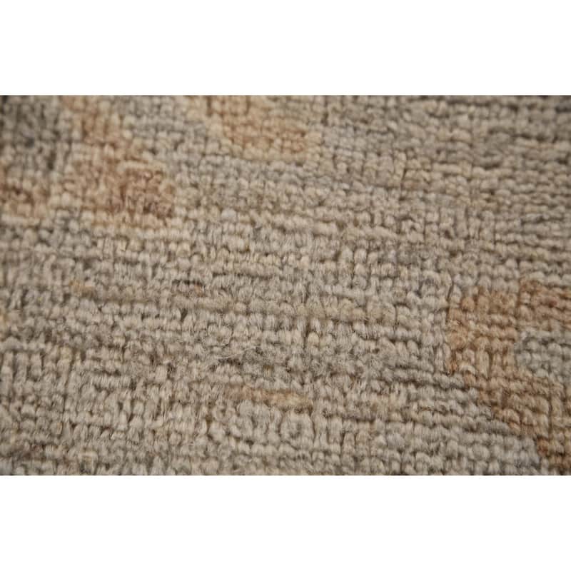 Hand Knotted Oriental 100% Wool Carpet Transitional All-Over Greys & Charcoal Oushak Area Rug - 14' 4'' X 12' 3''