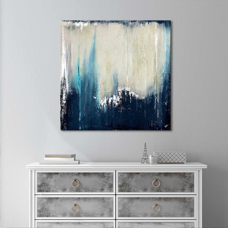 "Navy Blue Illusion I" by Patricia Pinto Print on Canvas