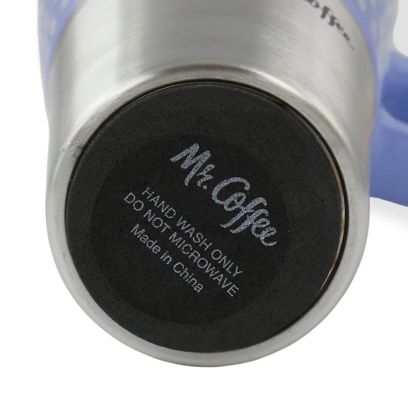 16 Ounce Stoneware and Stainless Steel Travel Mug With Lid in Blue
