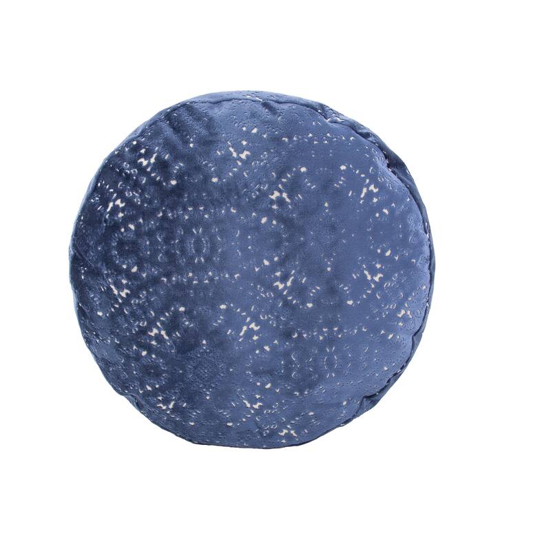 Allan Andrews Round Tall Pouf Pasini Sapphire