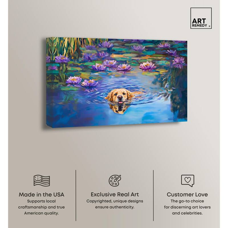 Watery Wag I Canvas by Art Remedy, Gallery Wrapped