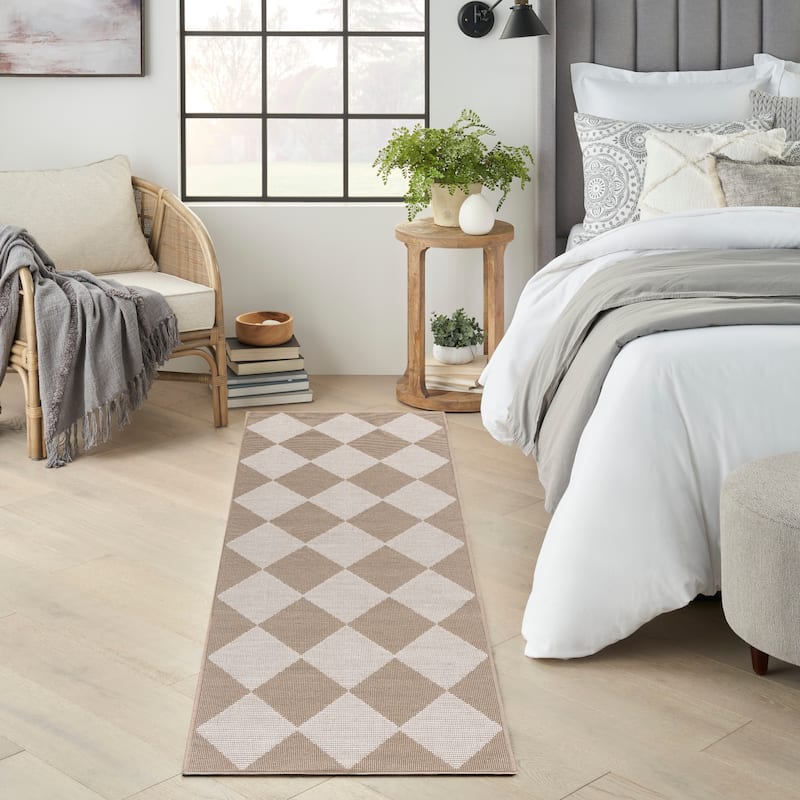 Nourison Washable Modern Jute Indoor Geometric Area Rug
