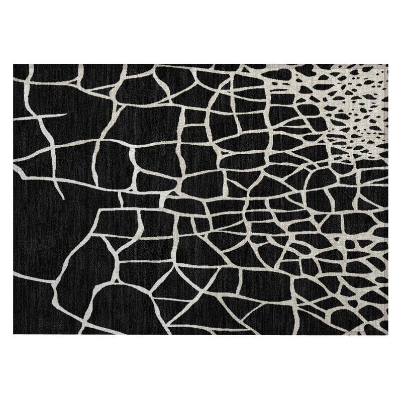 Machine Washable Indoor/ Outdoor Abstract Webby Chantille Rug