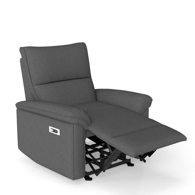 Classic Power Recliner Chair, Upholstered Electric Recliners with USB Type-C Port, Fabric Reclining Single Sofa for Living Room