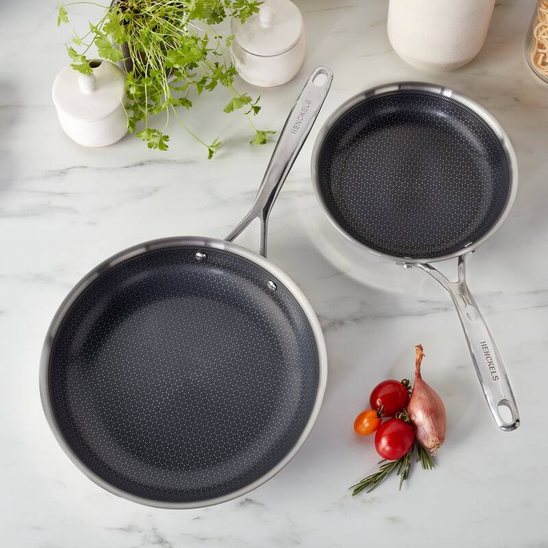 Henckels Paradigm Ceramic 2-pc Stainless Steel Dual Performance Fry Pan Set