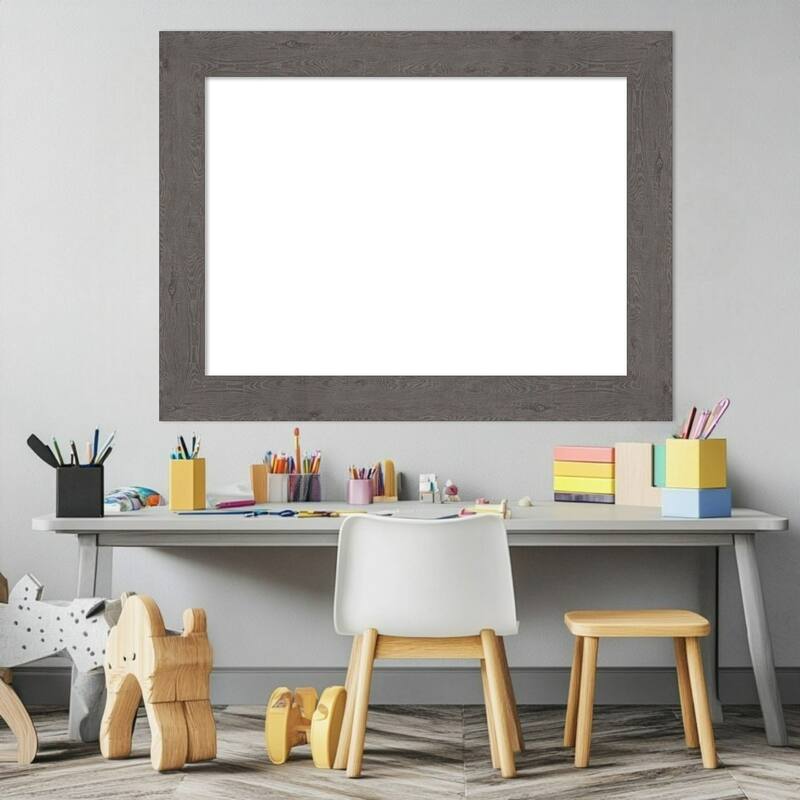 Amanti Art Rustic Plank Espresso Framed Dry Erase Magnetic Board