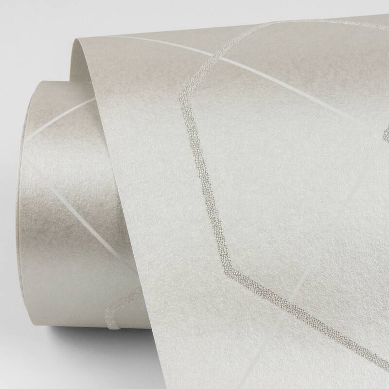 Scott Living Ballard Silver Geometric Wallpaper
